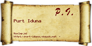 Purt Iduna névjegykártya